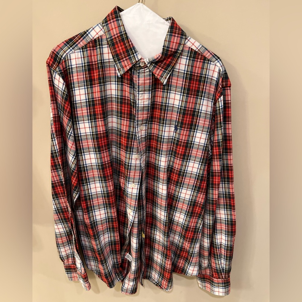 Polo by Ralph Lauren button down collar long sleeve shirt.